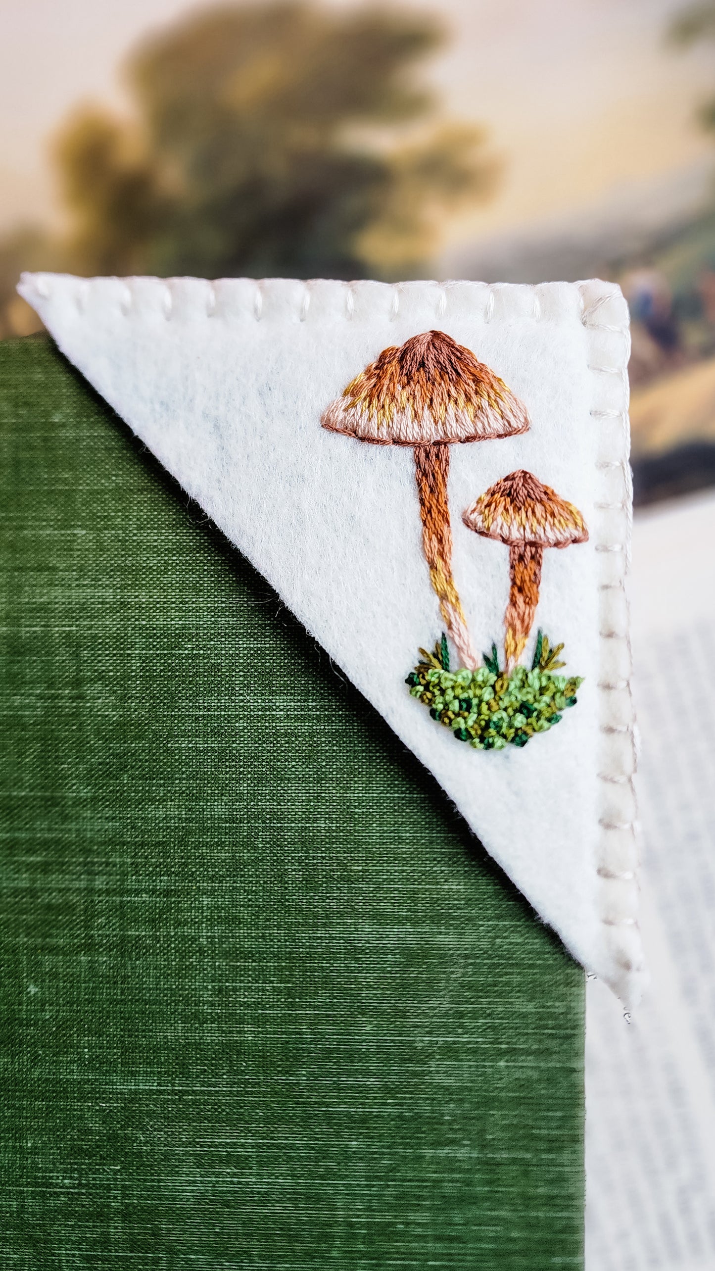 Embroidered Mushroom Bookmark # 2