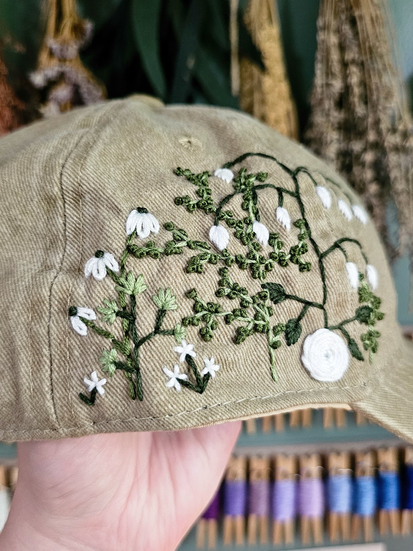 Floral Cap - Tan