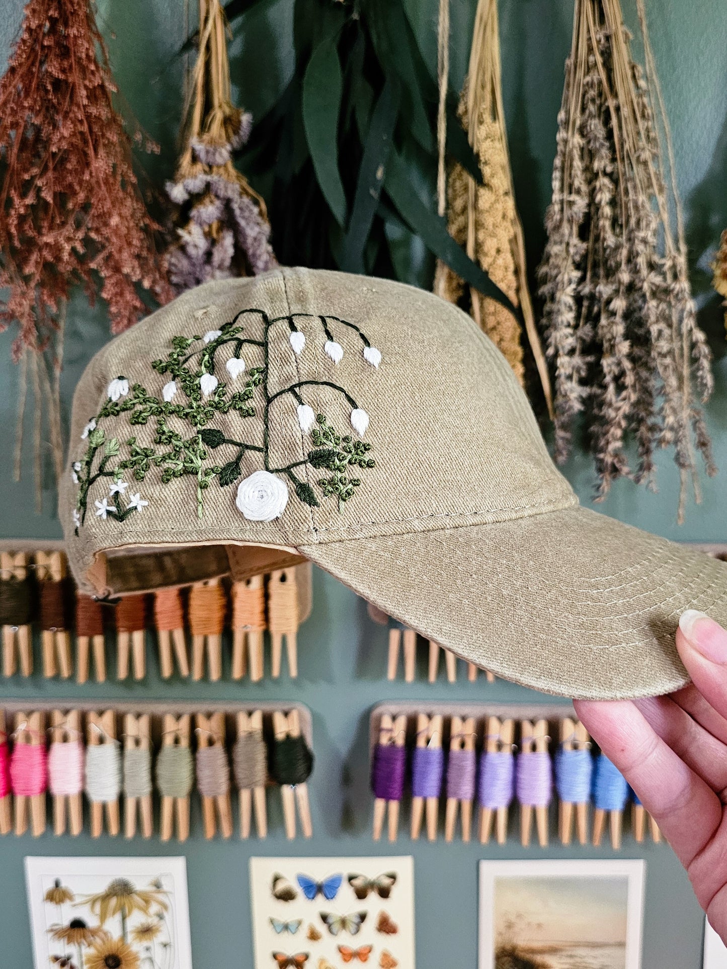 Floral Cap - Tan