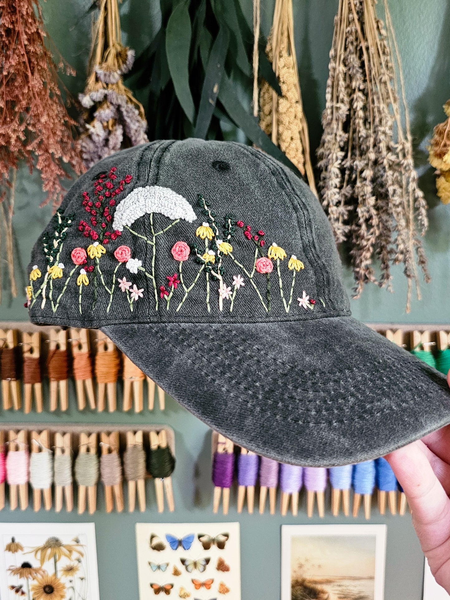 Floral Cap - Black