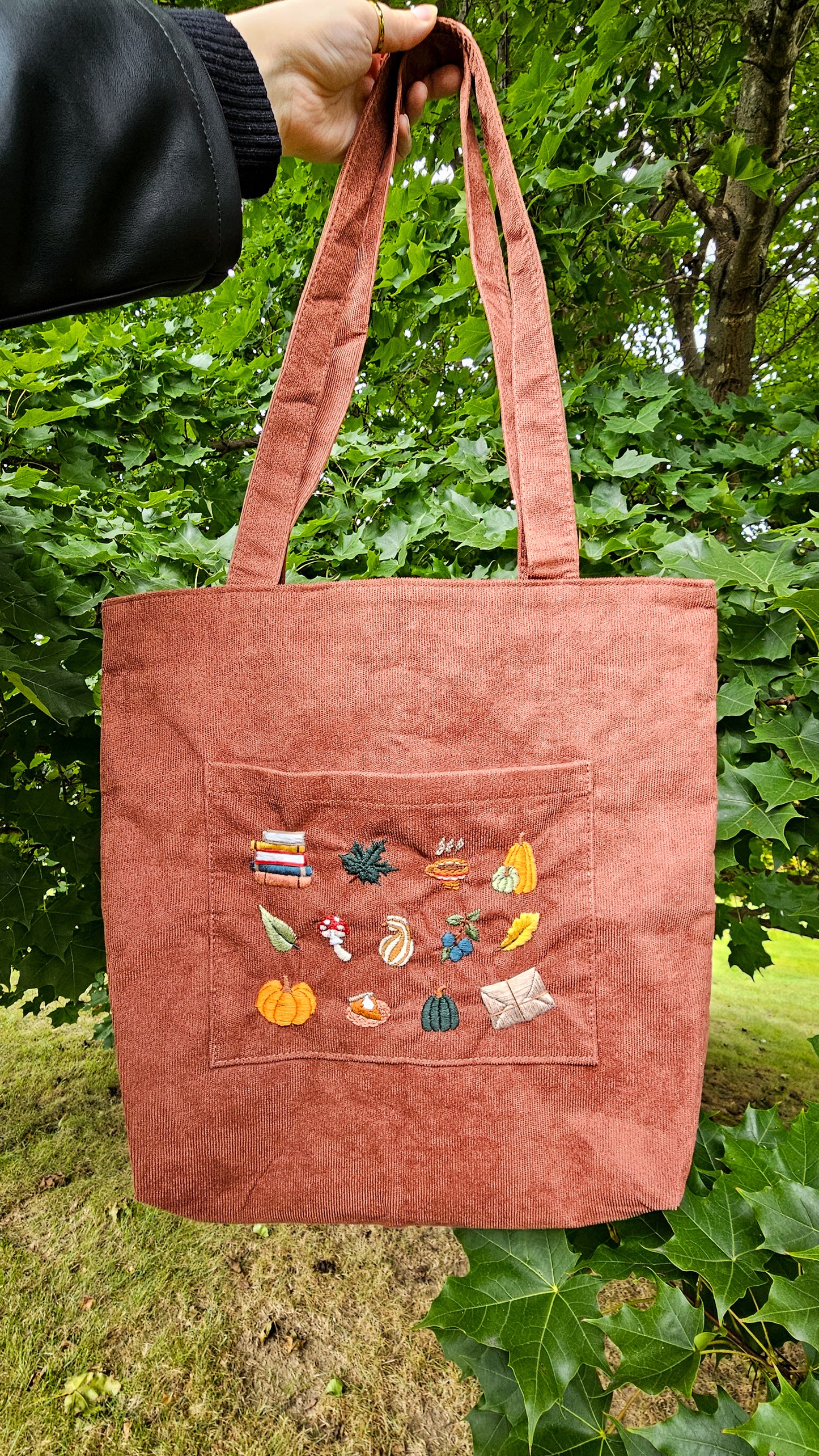 Brown Corduroy Tote Bag