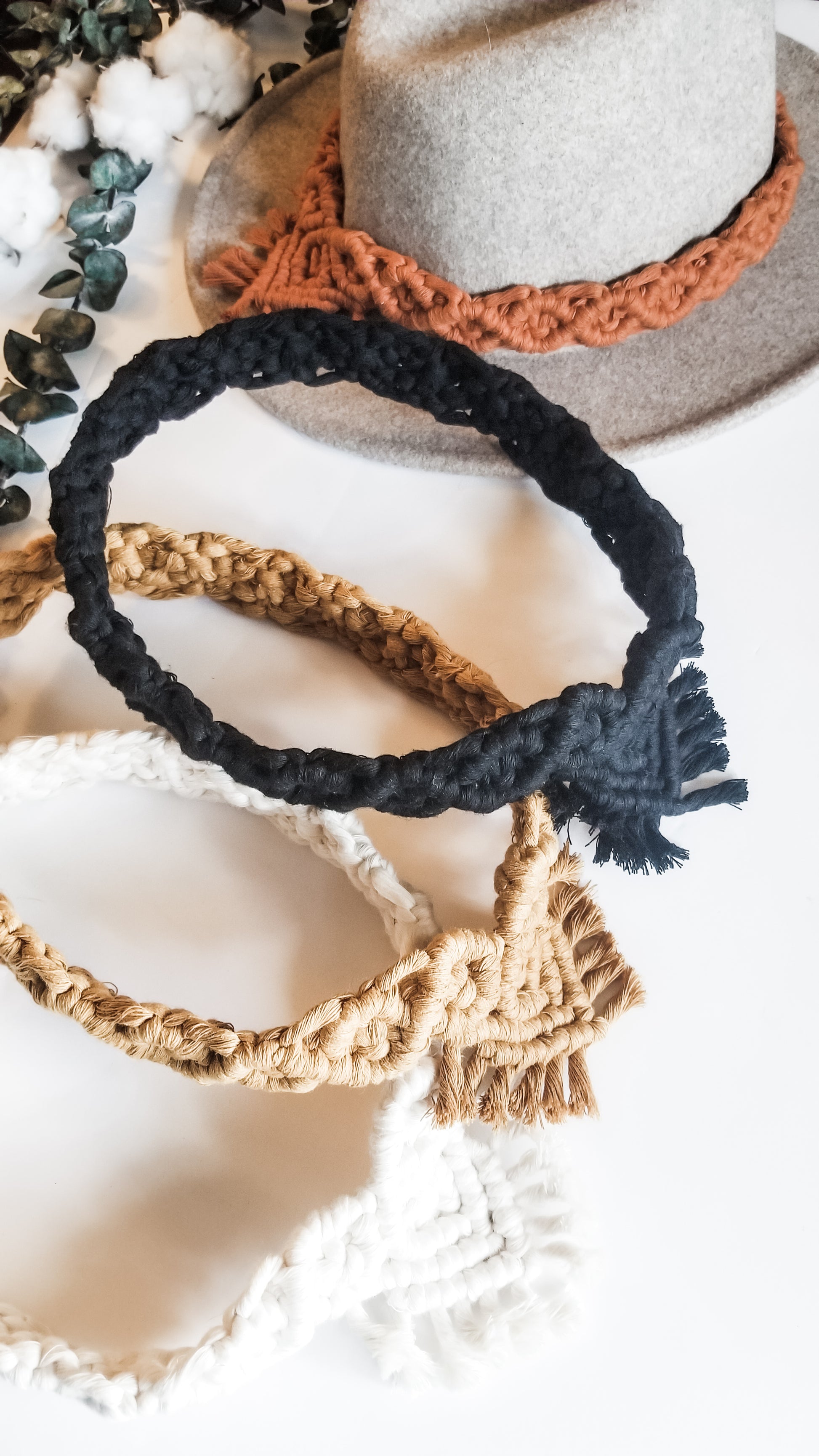 Macrame Boho Hat Band