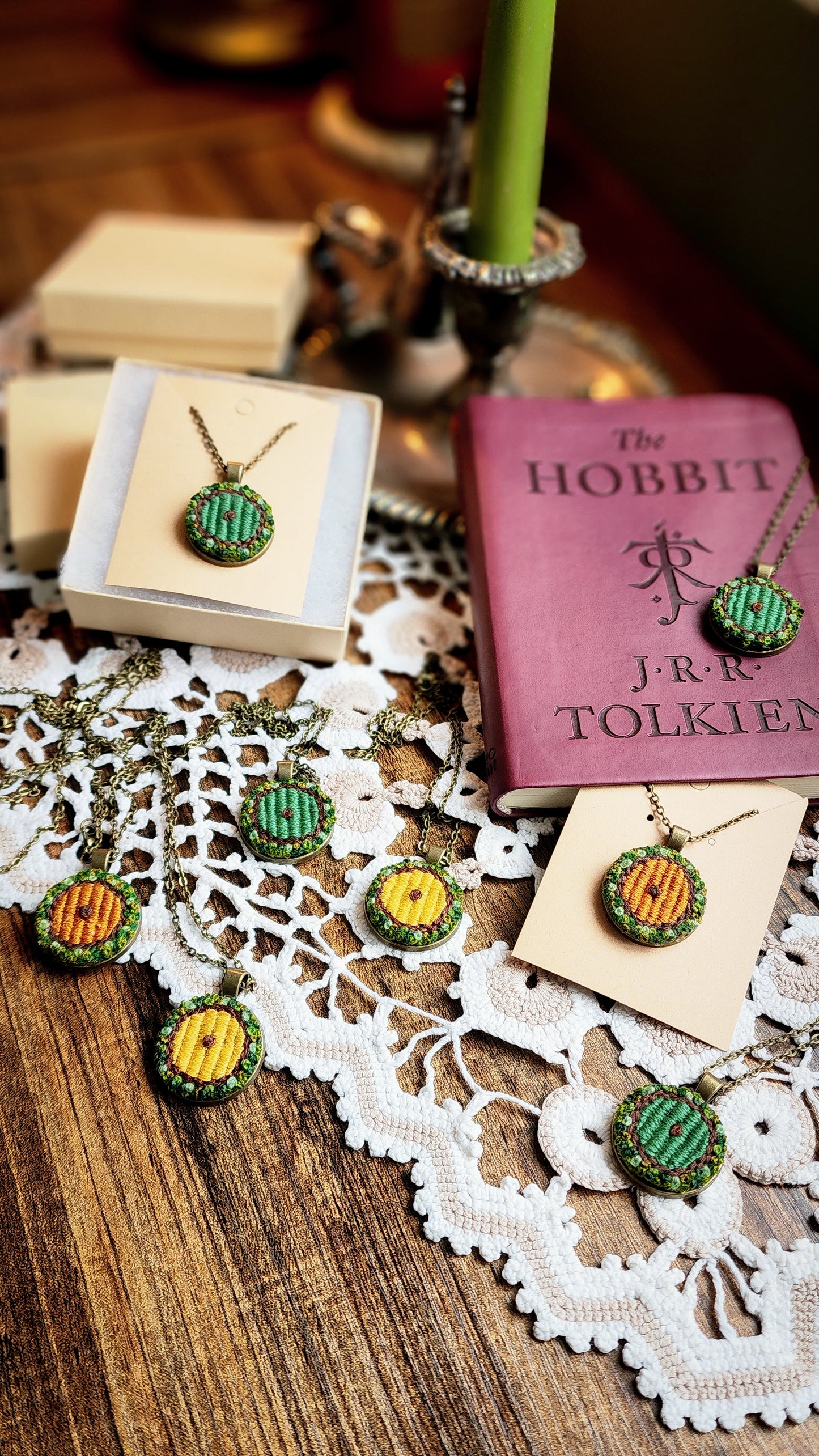 Hobbit Door Necklace GREEN