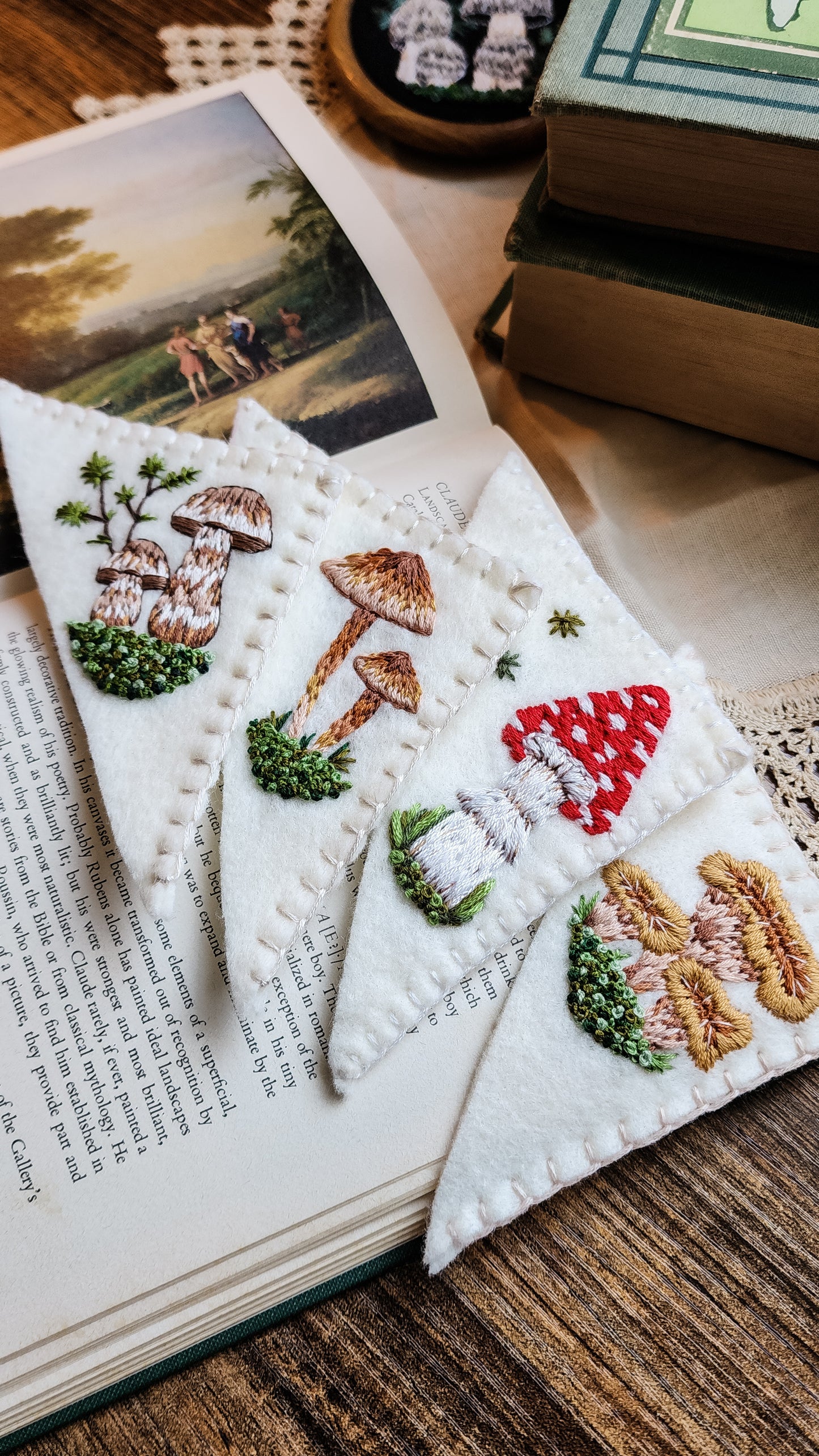 Embroidered Mushroom Bookmark # 2
