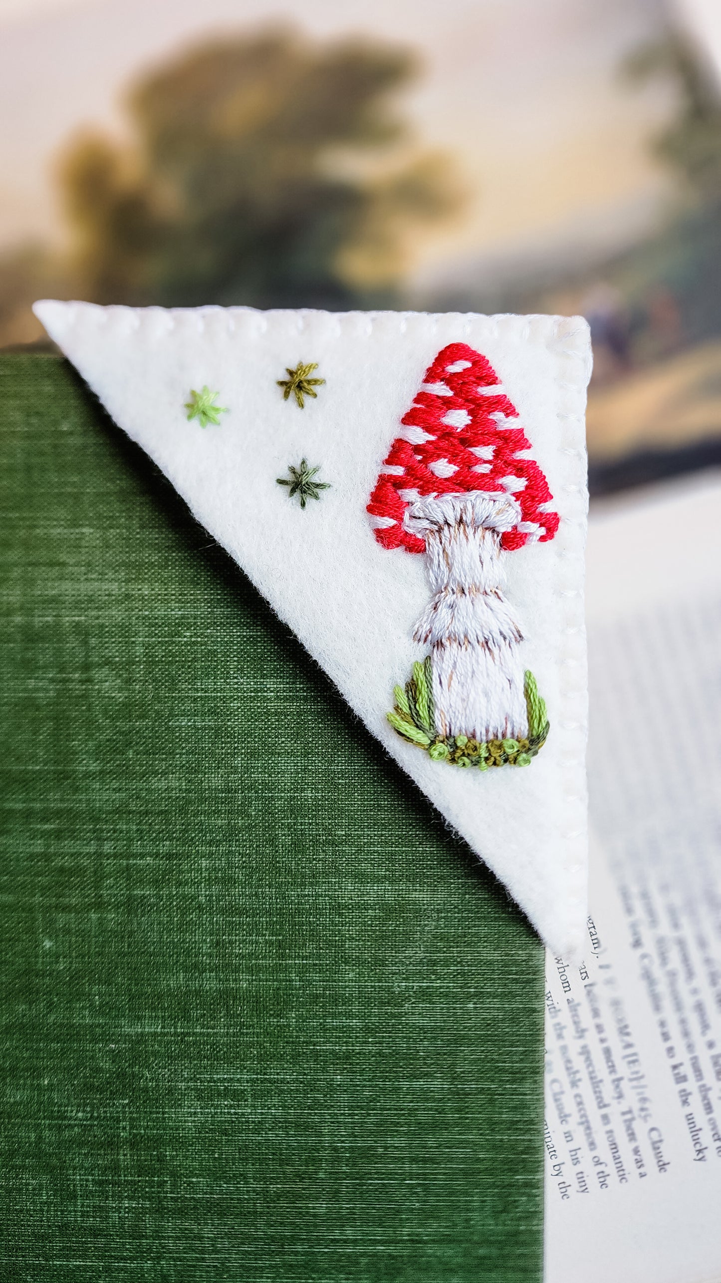 Embroidered Mushroom Bookmark # 4
